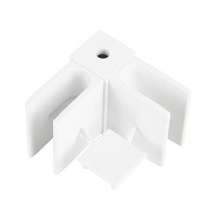 Set coltari imbinare teava rectangulara Alleymet, plastic, 4 bucati, alb