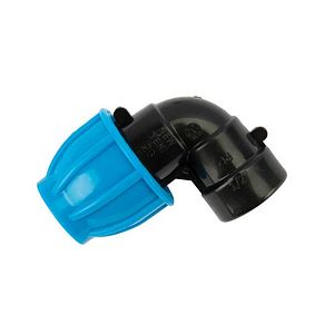 Cot compresiune PEHD, 25mm, filet interior, 1", polipropilena, negru-albastru