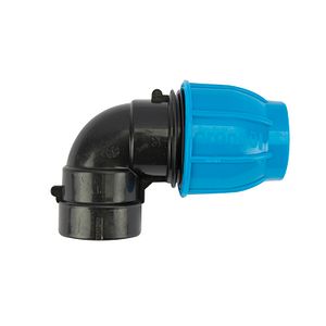 Cot compresiune PEHD, 32mm, filet interior, 3/4", polipropilena, negru-albastru