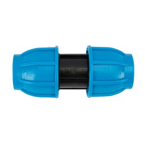 Mufa compresiune egala PEHD, 32mm, polipropilena, negru-albastru