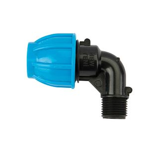 Cot compresiune PEHD, 25mm, filet exterior, 1/2", polipropilena, negru-albastru
