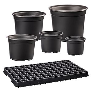 Ghiveci flori, plastic, D 10.5 cm, negru