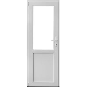 Usa exterior APLAST, cu geam, dreapta, PVC, 78 x 205 cm, alb