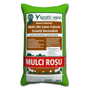 Mulci scoarta decorativa, rosu, 60 L  Spatii verzi