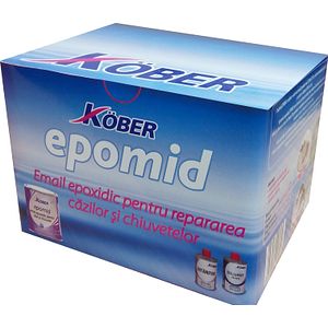 Vopsea pentru cazi si chiuvete, interior, culoare alb, 0.375 L  Kober