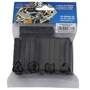 Alunecator 53x19mm negru 12buc