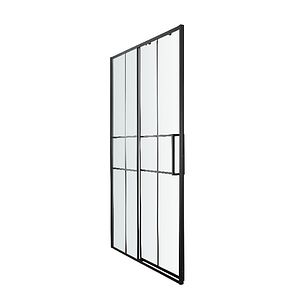 Usa dus glisanta GOODHOME Ahti, aluminiu, sticla securizata 6mm, 120 x 195 cm, profil negru