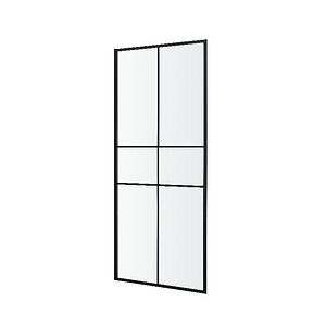 Paravan dus GOODHOME Ahti, 90 x 195 cm, aluminiu, sticla securizata transparenta 6mm, negru