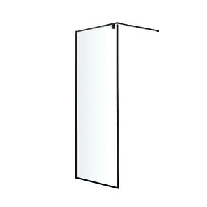 Paravan dus walk-in GoodHome Ezili, aluminiu, sticla securizata 6mm, 90 x 195 cm, profil negru