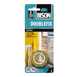 Banda dubla adeziva Bison, 19 mm x 1.5 m, maro