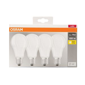 Set 4 becuri LED, E27, 75W, 2700K  Osram