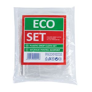 Set 3 folii protectie zugravit, 4 x 4 m, 16 mp, Polietilena