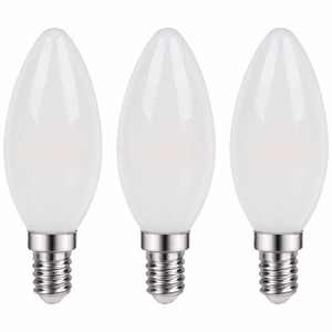 Set 3 becuri LED C35, E14, 3.4W, 470lm, 4000K