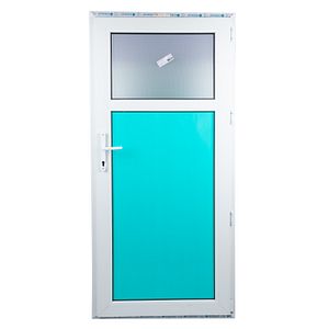 Usa exterior FENSTERWELT, cu geam, 4 camere, 1/3, stanga, PVC, 88 x 195 cm, alb