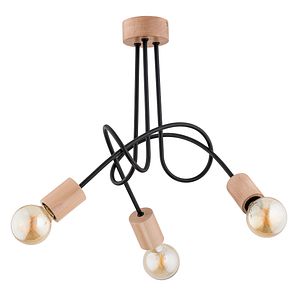 Plafoniera ALFA Tango 27433, E27, 3 x 60W, negru-maro