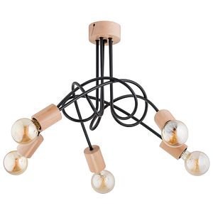 Plafoniera ALFA Tango 27435, E27, 5 x 60W, negru-maro