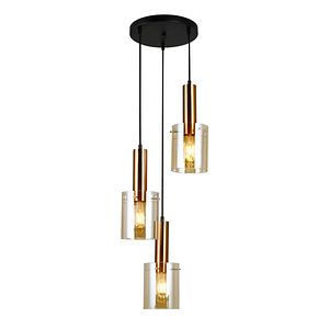 Lustra ITALUX Sardo, 40W, 3 x E27, negru/alama