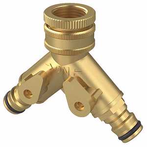 Conector VERVE, 2 iesiri, auriu