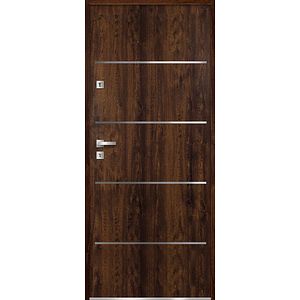 Usa exterior FORTIA Cecina, fara geam, dreapta, metal, 88 x 205 cm, nuc