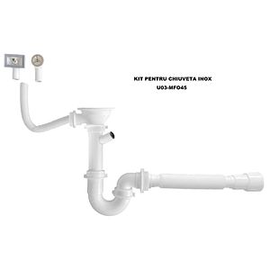 Kit scurgere chiuveta U03 MFO45, plastic si otel, alb