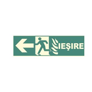 Indicator fotoluminiscent "IESIRE SAGEATA STANGA", 30X10