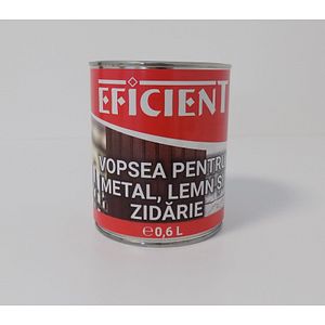 Vopsea Alchidica, Lemn, metal si zidarie, Neagra, 0.6L Eficient