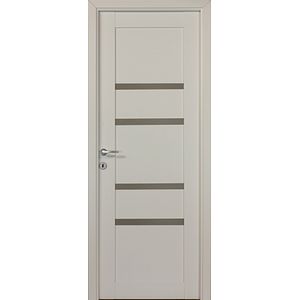 Usa interior Bella, cu geam, reversibila, MDF, 88 x 203 cm, alb
