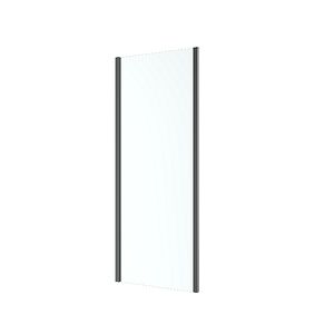 Paravan dus GOODHOME Ledava, aluminiu, sticla securizata 8mm, 80 x 195 cm, profil negru