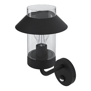 Lampa de exterior GOODHOME Caprera, LED, senzor de miscare, E27, 25W, IP44, otel inoxidabil si plastic, negru