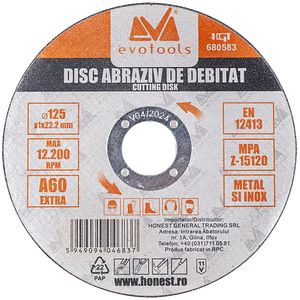 Disc taiere metal, 125 x 1 mm Evotools
