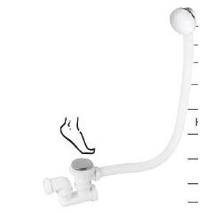 Coloana cada WIRQUIN Pro, push-open, cu preaplin sifon reglabil, plastic, alb