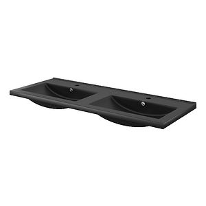 Lavoar baie GOODHOME Nira, ceramica, 121.5 x 46 cm, negru mat