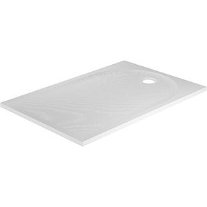 Cadita de dus dreptunghiulara GOODHOME Cavally, antiderapanta, 80 x 120 x 3 cm, rasina compozita, alb