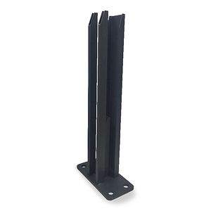 Baza pentru gard BLOOMA Neva, 7.7 x 16.5 x 40 cm, otel, gri
