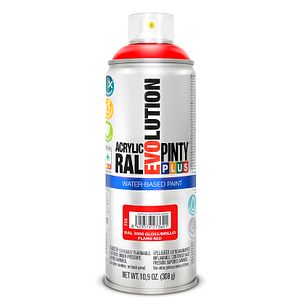 Spray vopsea acrilica pe baza de apa PINTYPLUS Evolution, rosu flacara, RAL 3000, 400 ml