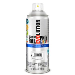 Spray vopsea acrilica pe baza de apa PINTYPLUS Evolution, lac transparent mat, 400 ml