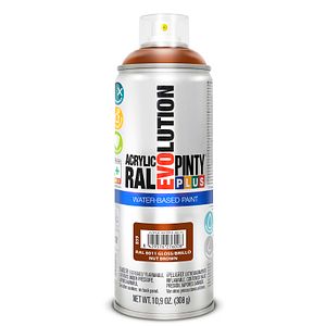 Spray vopsea acrilica pe baza de apa PINTYPLUS Evolution, nuca, RAL 9005, 400 ml