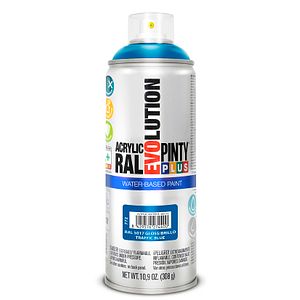 Spray vopsea acrilica pe baza de apa PINTYPLUS Evolution, albastru trafic, RAL 5017, 400 ml