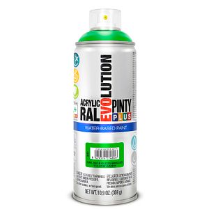 Spray vopsea acrilica pe baza de apa PINTYPLUS Evolution, galben verde, RAL 6018, 400 ml