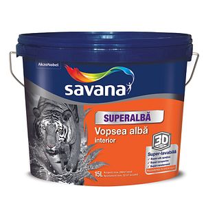 Vopsea lavabila SAVANA Superalba, alb, 15L