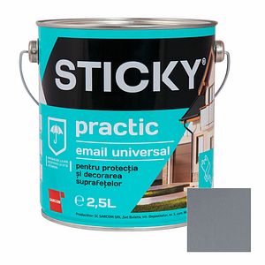 Vopsea Alchidica, Gri, 2.5L Sticky Practic