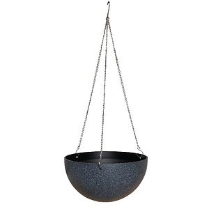 Ghiveci suspendat, din plastic, gri, forma rotunda, 25 cm diametru  Verve