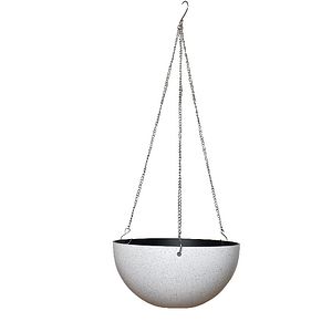 Ghiveci suspendat, din plastic, alb, forma rotunda, 25 cm diametru Verve