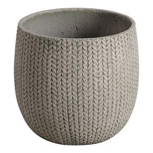 Ghiveci din fibra de lut, bej, forma rotunda, 36.5 cm diametru  Verve