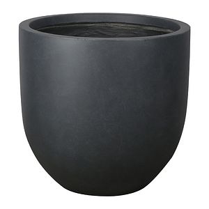 Ghiveci flori VERVE, fibra de lut, D 42 cm, negru