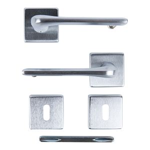 Maner usa, rozeta 50 x 50 mm, cheie, crom satin  Vittoria