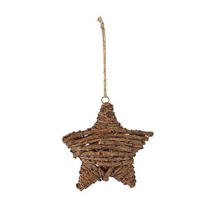Decoratiune Craciun, model stea, 11 cm, maro