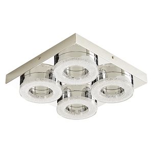 Plafoniera LED GOODHOME Perna, 4 x 16W, 1700lm, alb cald, crom