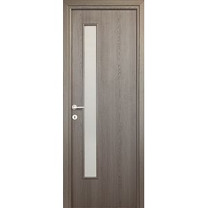 Usa interior Karpat, cu geam, reversibila, MDF, 78 x 203 cm, gri antracit