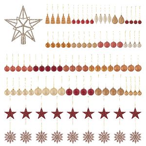 Set globuri brad Higland, 100 bucati, multicolor